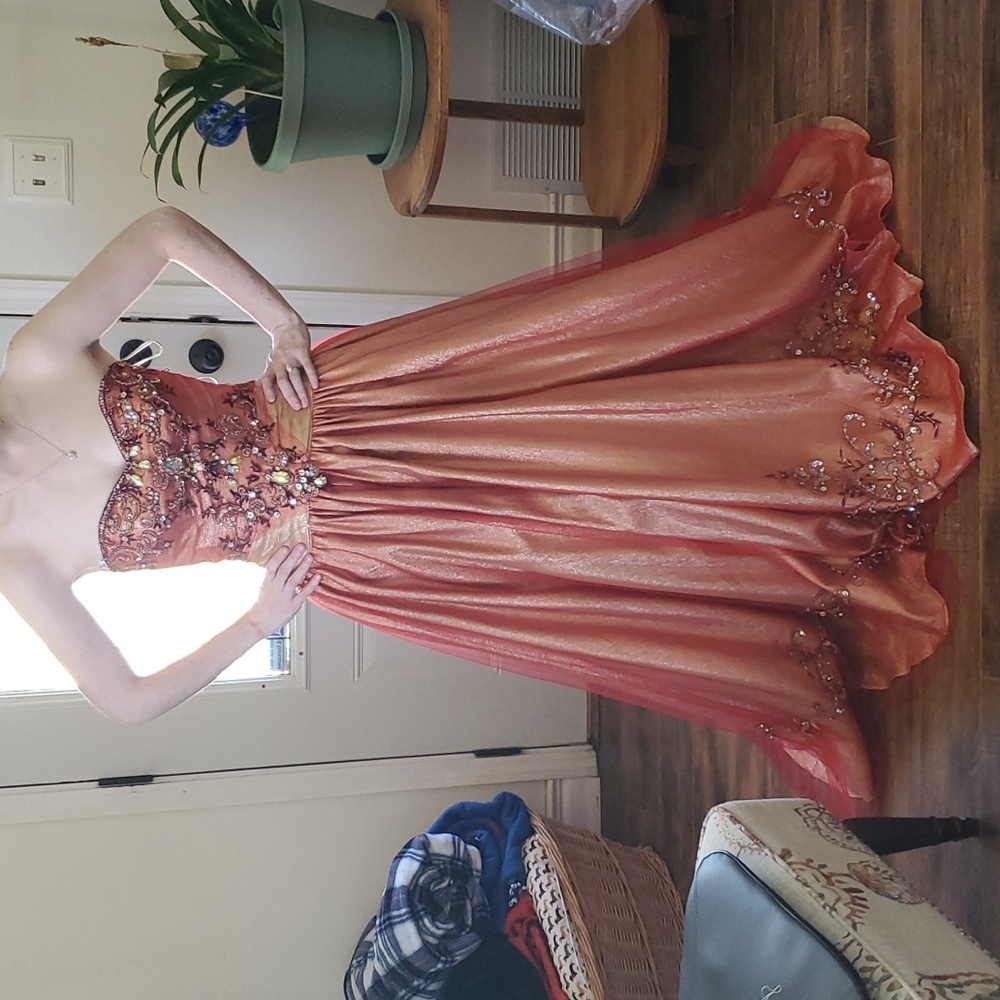 Orange Quinceanera Collection Dress